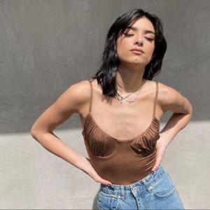 PRINCESS POLLY Brown levy bodysuit